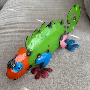 Colorful Metal Chameleon Sculpture
